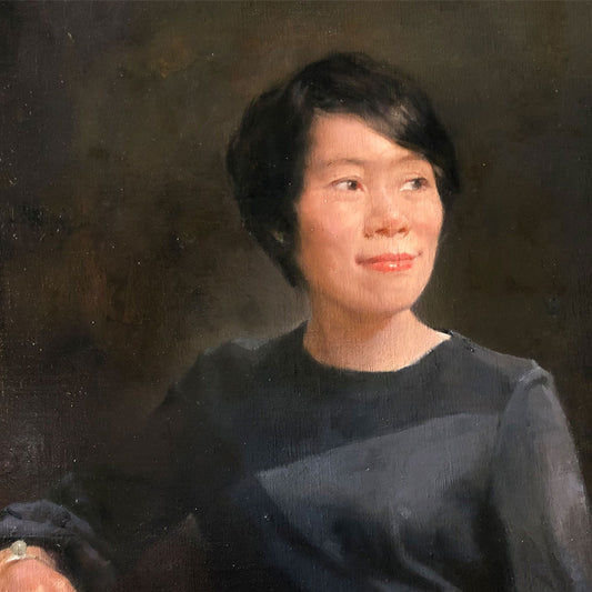 Woman in Blue and Red | Original Oil Portrait Painting