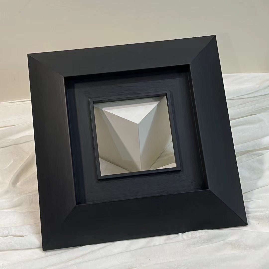 Title Modern Deep Black Solid Wood Picture Frame – 30 × 30 cm