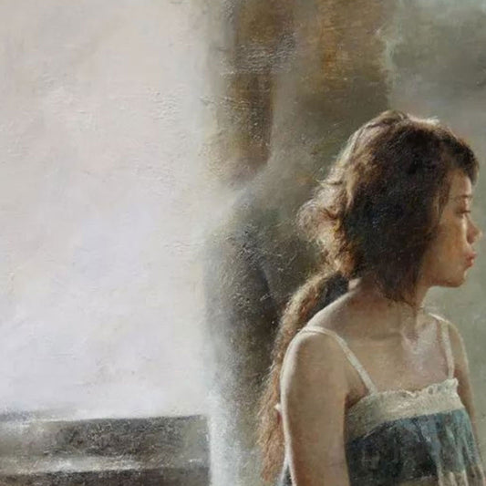 Woman by the Window in Soft Light | Original Figurative Oil Painting