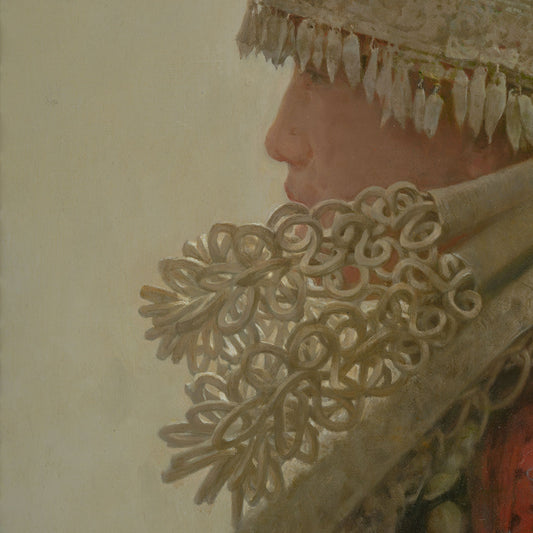 Woman in Silver Headdress | Original Oil Portrait Painting