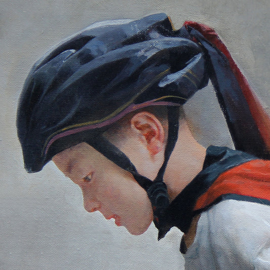Child in Motion with Bird | Original Figurative Oil Painting