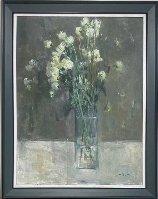 White Flowers in a Glass Vase