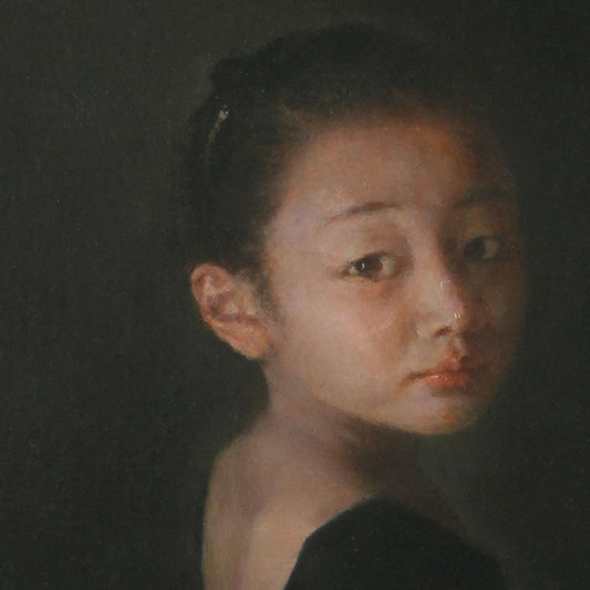 Young Dancer in Black and Red | Original Figurative Oil Painting