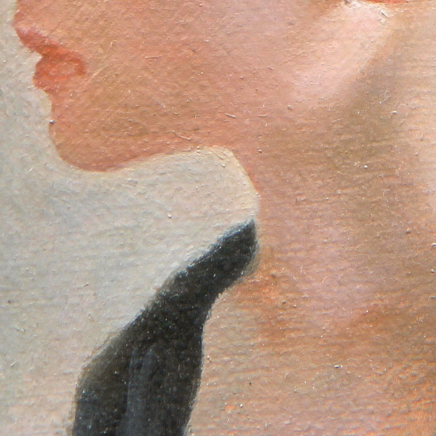 Original Child Portrait Oil Painting – Boy Profile Figurative Wall Art