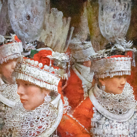 Figures in Traditional Dress | Original Figurative Oil Painting