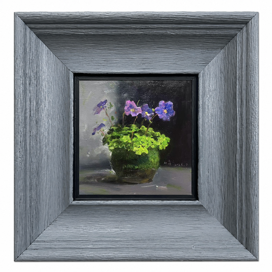Quiet Flowers No.01 — Original Purple Flower Oil Painting
