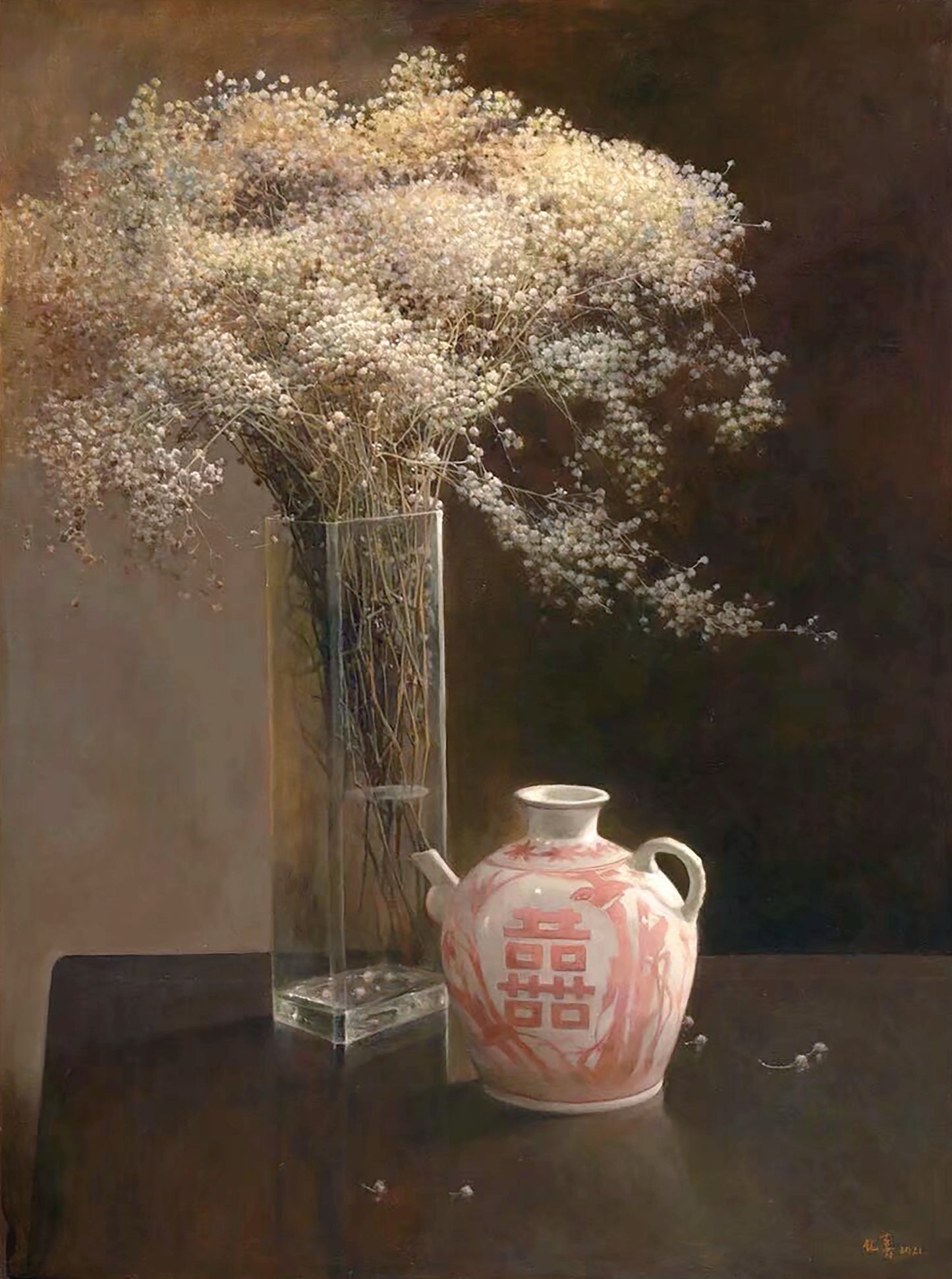 Quiet Bloom & Pink Vase – Digital Art Download
