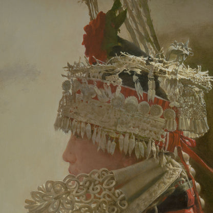 Woman in Silver Headdress | Original Oil Portrait Painting