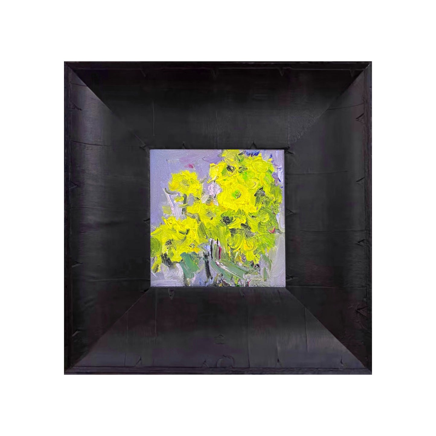 Yellow Wall Art Painting (Framed) – Bold Floral Original Artwork
