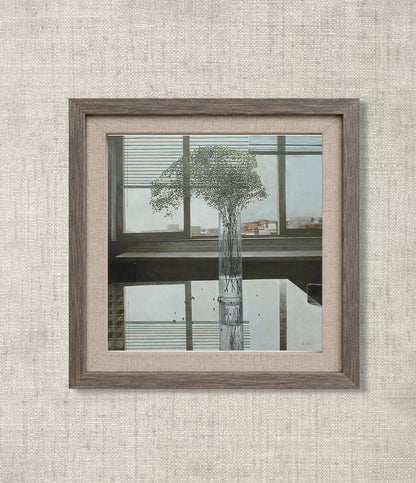 Window Still Life with Reflection | Baby’s Breath Oil Painting