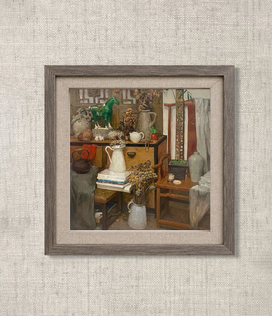 Complex Interior Still Life with Objects | Original Oil Painting