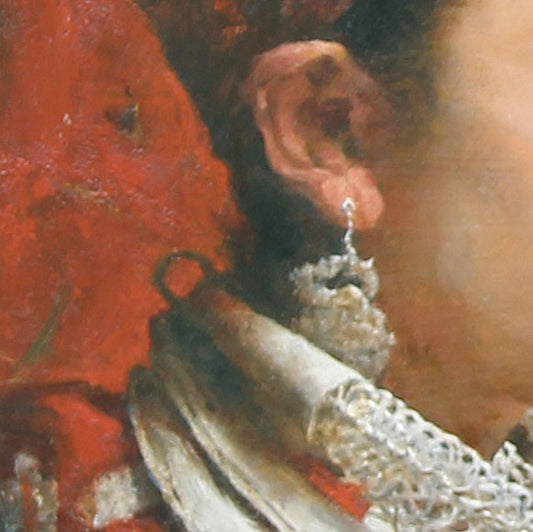 Original Oil Painting Portrait – Woman Holding Mirror | Intimate Figurative Art