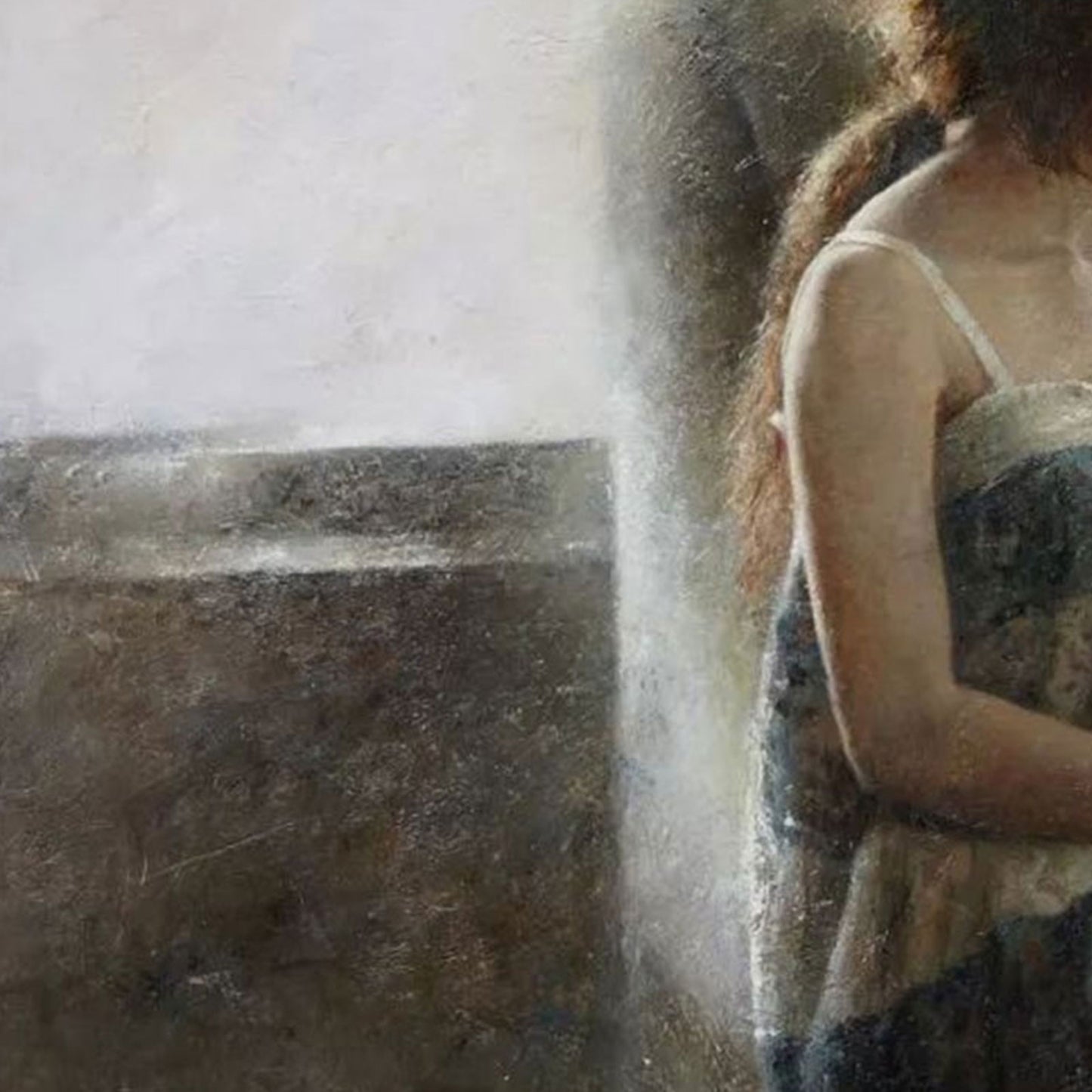 Woman by the Window in Soft Light | Original Figurative Oil Painting