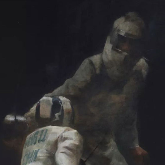 Fencing in Shadow | Original Figurative Oil Painting