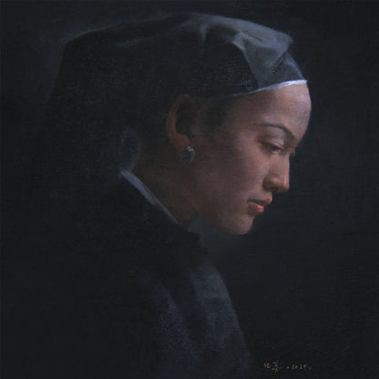 Young Woman in Profile | Original Figurative Oil Painting