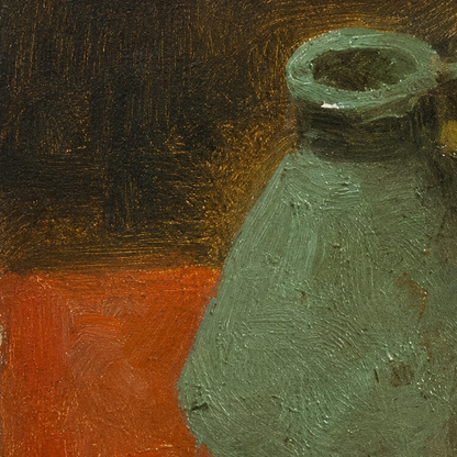 Green Vessel — Original Still Life Oil Painting