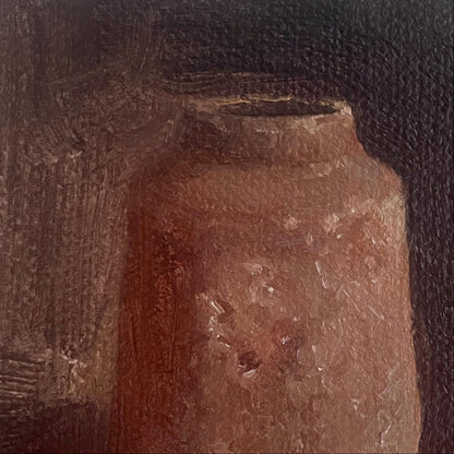 Red Clay Jar — Original Still Life Oil Painting