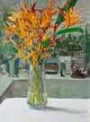Orange Flowers in a Glass Vase
