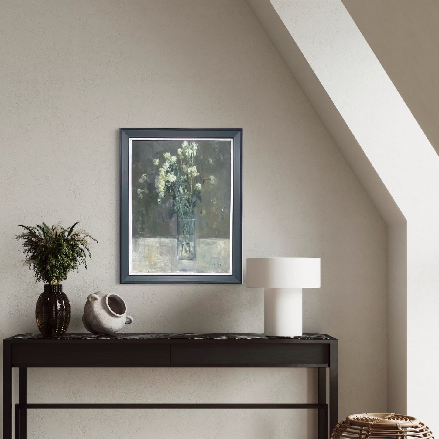 White Flowers in a Glass Vase