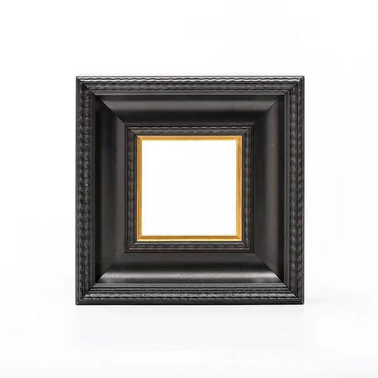 Black Solid Wood Picture Frame with Gold Inner Lip – 30 × 30 cm