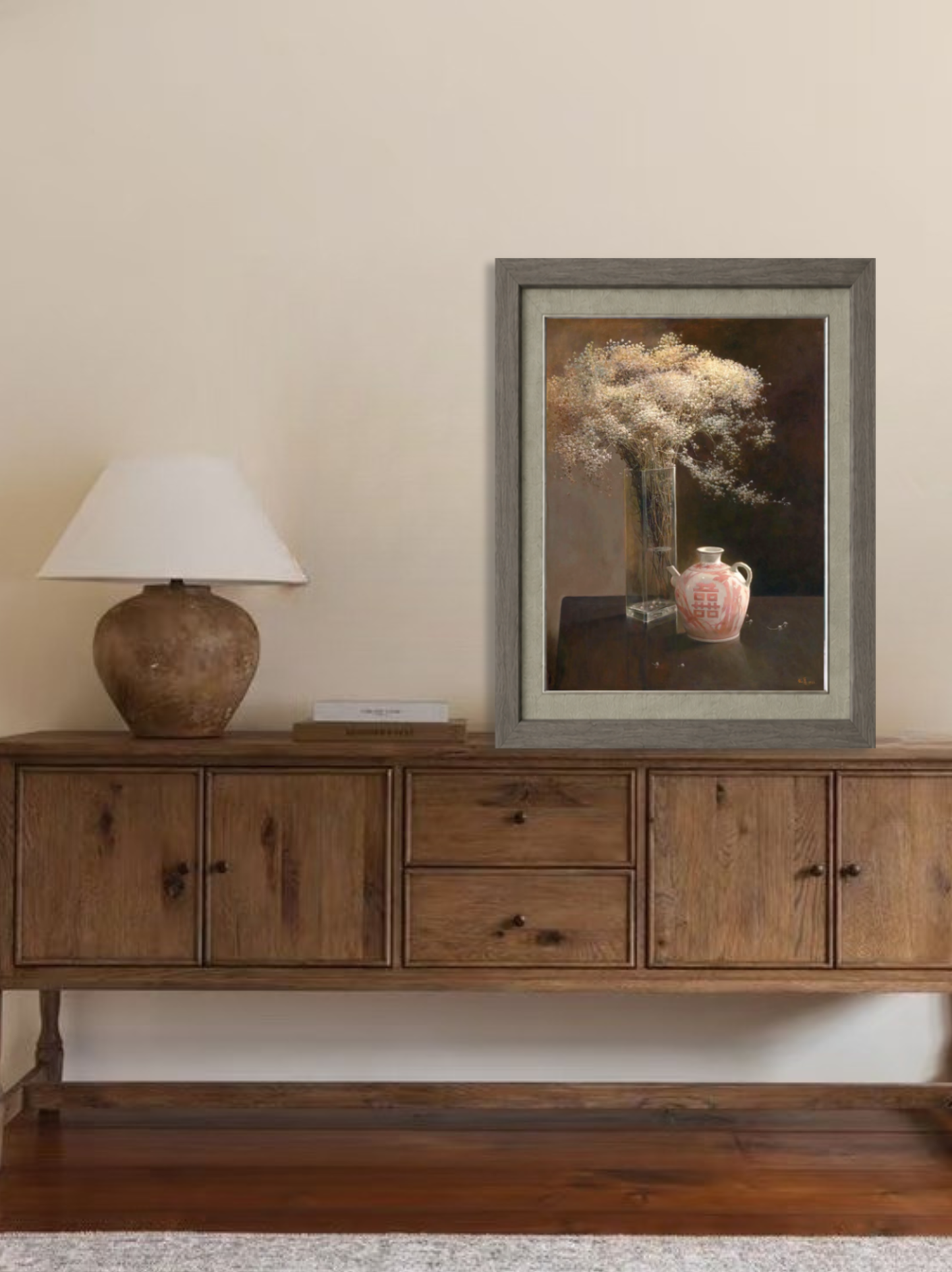 Quiet Bloom & Pink Vase – Digital Art Download