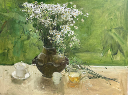 Quiet Morning with Wild Flowers | Original Oil Painting Still Life
