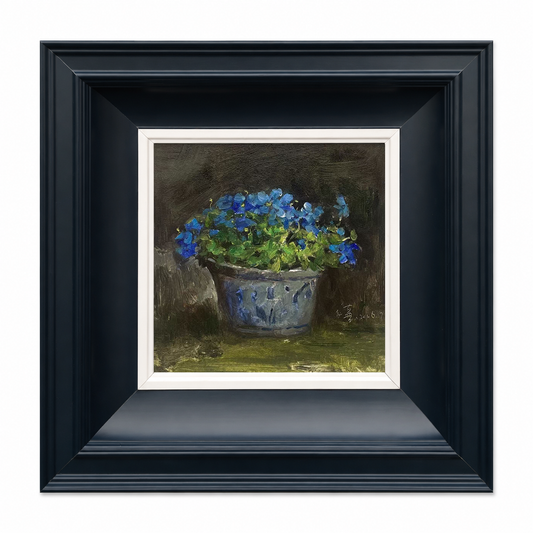 Quiet Flowers No.06 — Original Oil Painting of Blue Hydrangeas