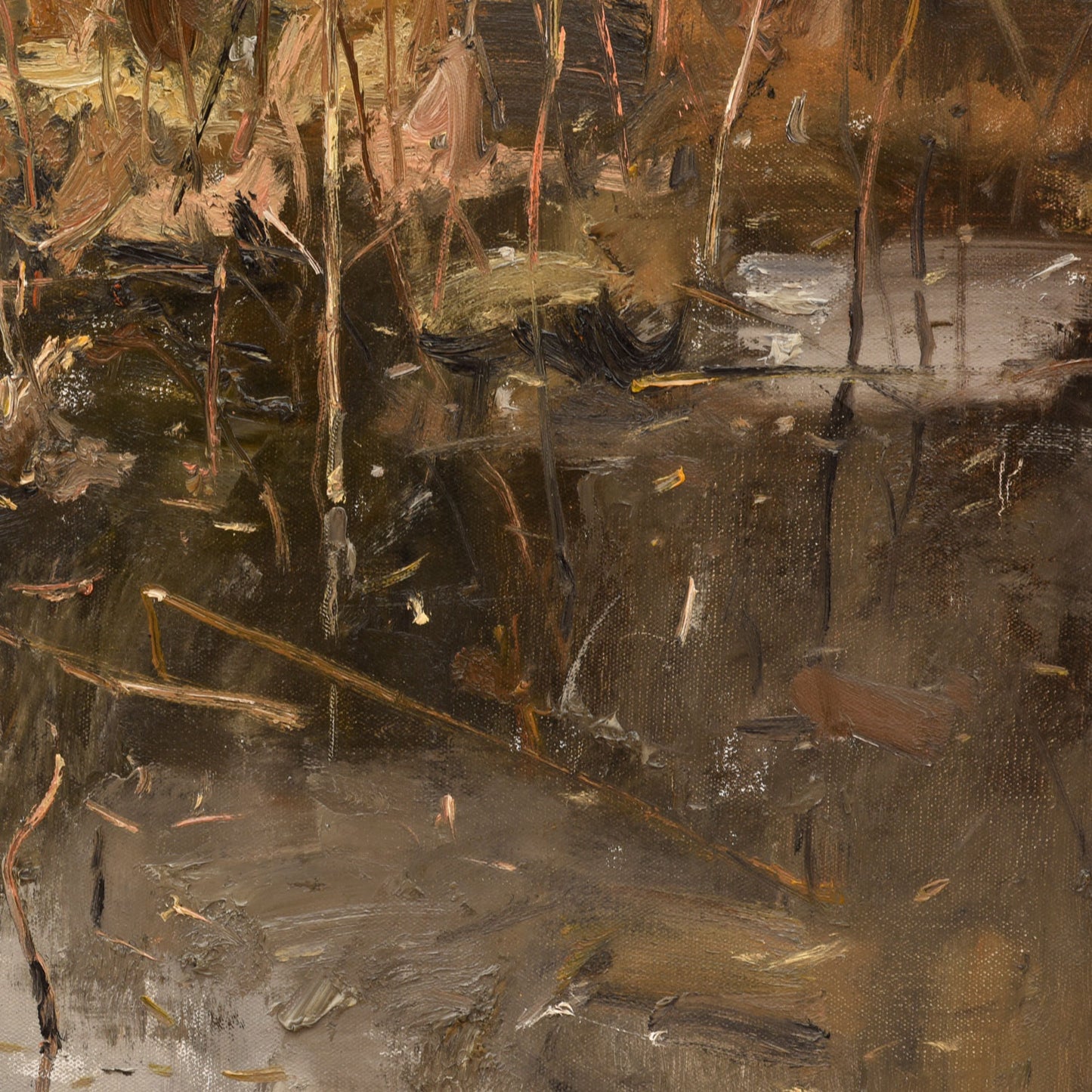 Autumn Lotus Pond | Original Oil Painting