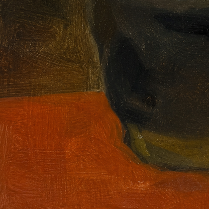 Round Black Pot — Original Still Life Oil Painting