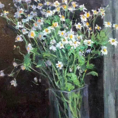 Window Still Life with Daisies | Original Oil Painting
