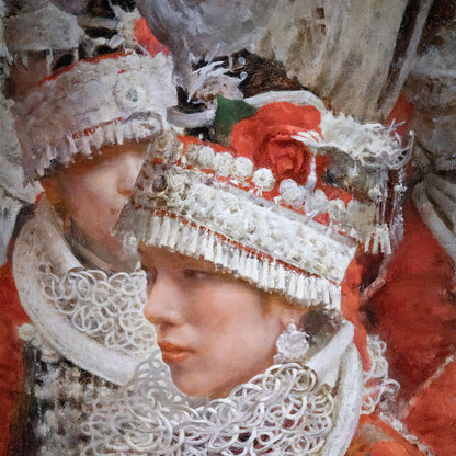 Figures in Traditional Dress | Original Figurative Oil Painting