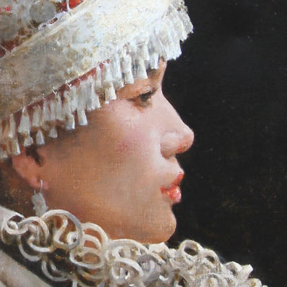 Original Oil Painting – Two Figures in Ornate Dress | Narrative Figurative Artwork