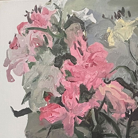Floral Still Life with Pink Flowers | Original Oil Painting
