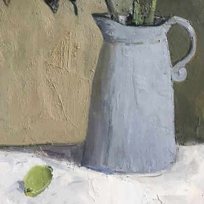 Original Sunflower Still Life Oil Painting – Floral Vase Wall Art