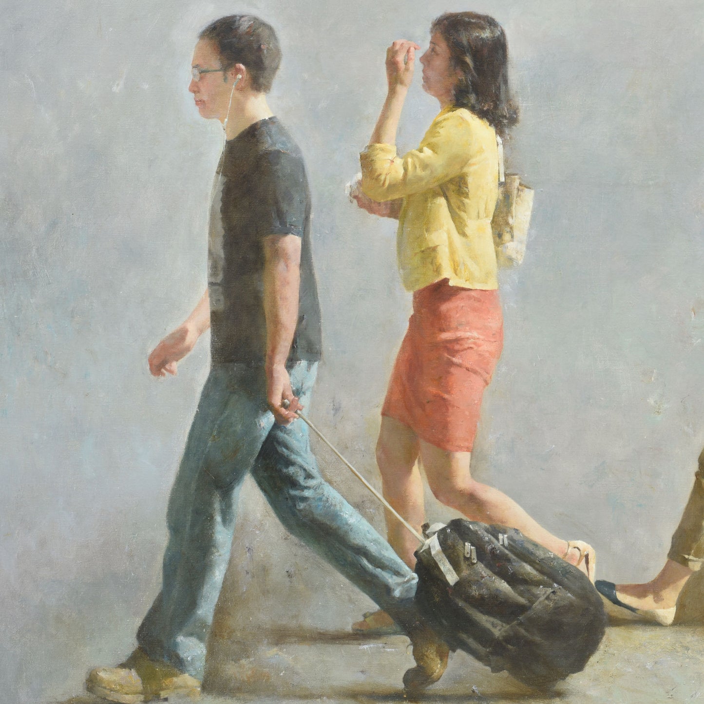 Figures Walking in Light | Original Figurative Oil Painting