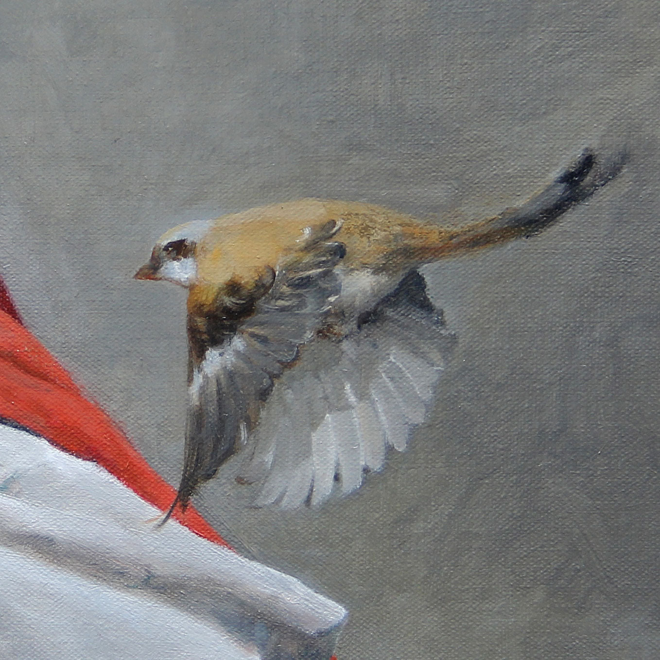 Child in Motion with Bird | Original Figurative Oil Painting
