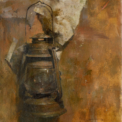 Vintage Lantern Still Life | Original Oil Painting