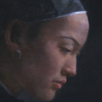 Young Woman in Profile | Original Figurative Oil Painting
