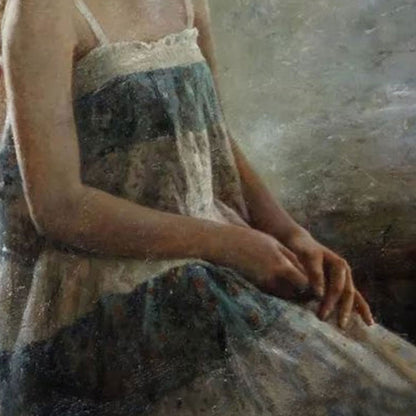 Woman by the Window in Soft Light | Original Figurative Oil Painting