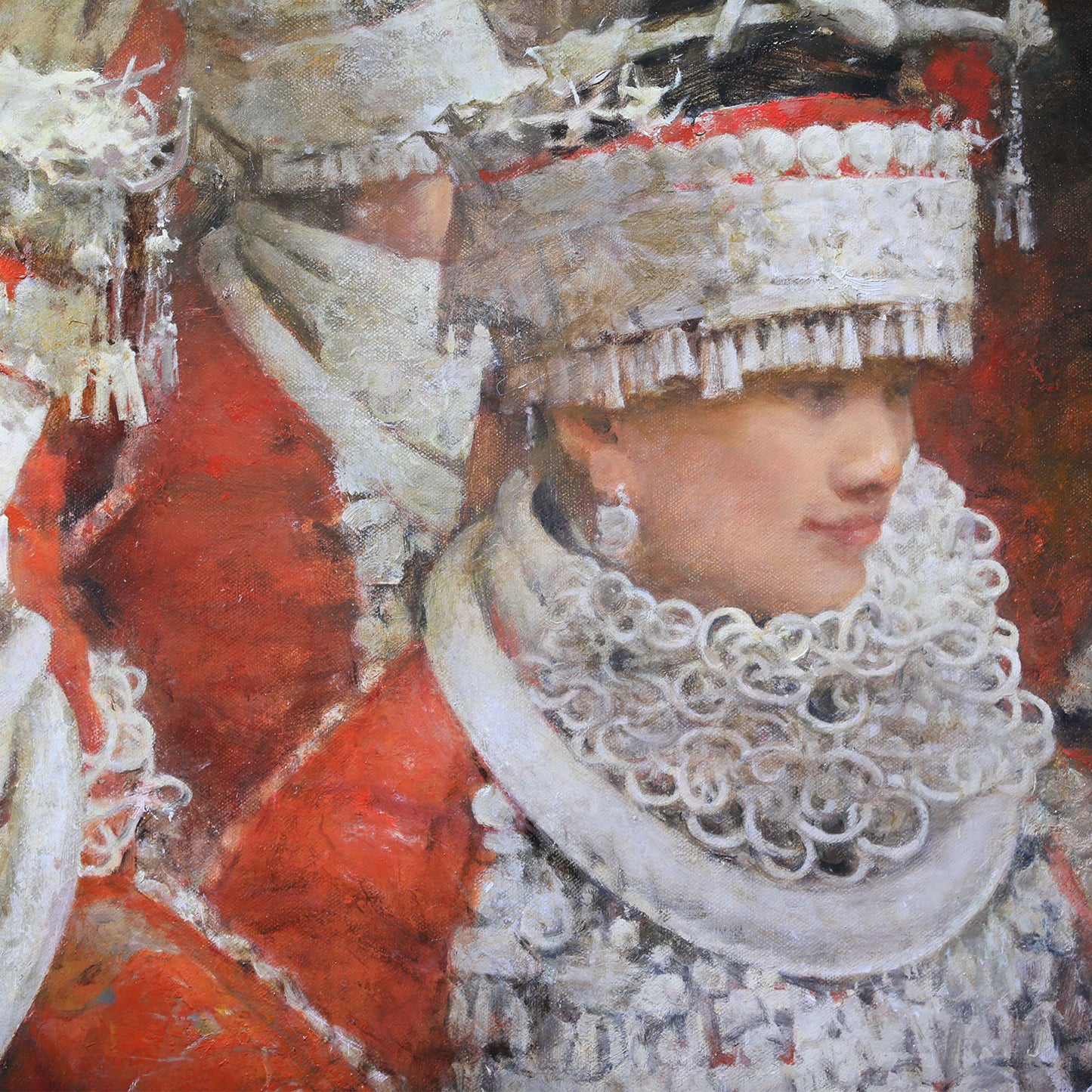 Figures in Traditional Dress | Original Figurative Oil Painting