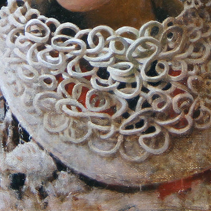 Original Ethnic Portrait Oil Painting – Traditional Costume Female Wall Art