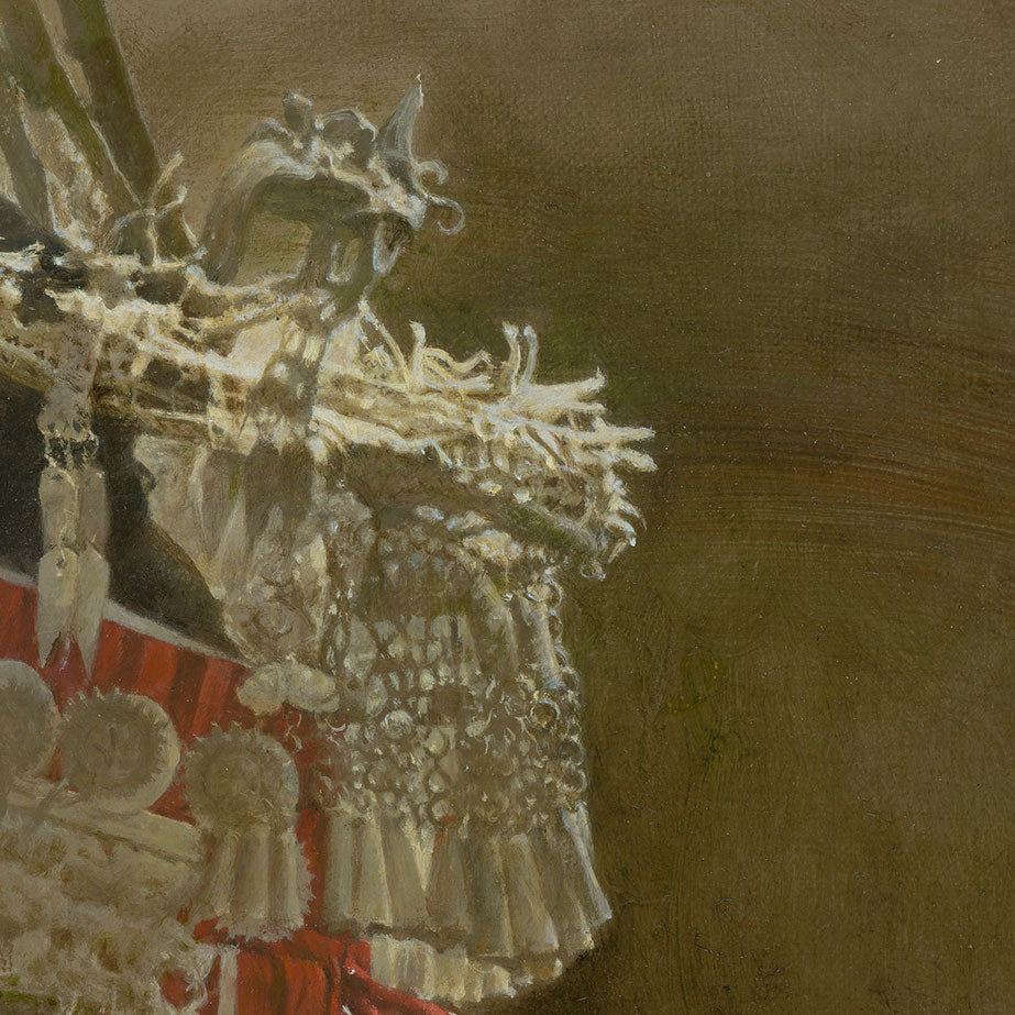 Woman in Silver Headdress | Original Oil Portrait Painting