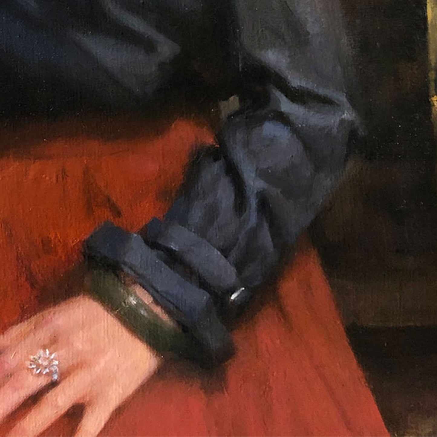 Original Female Portrait Oil Painting – Elegant Figurative Wall Art