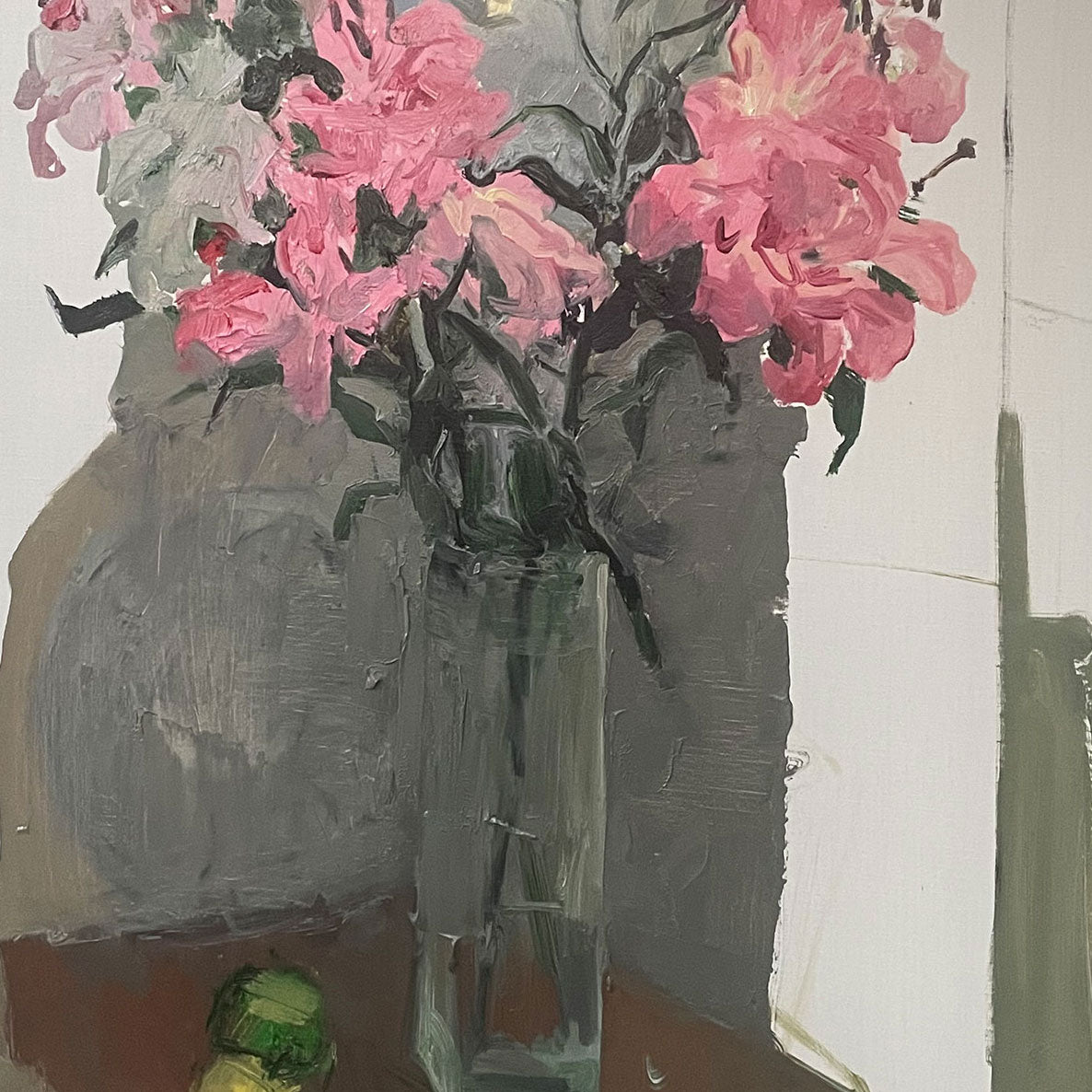 Floral Still Life with Pink Flowers | Original Oil Painting