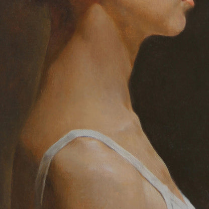 Quiet Dancer in Profile | Original Figurative Oil Painting