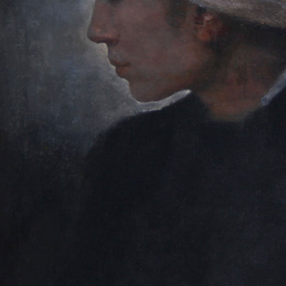 Woman in White Headscarf | Original Figurative Oil Painting