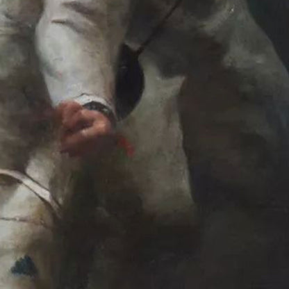 Fencing in Shadow | Original Figurative Oil Painting