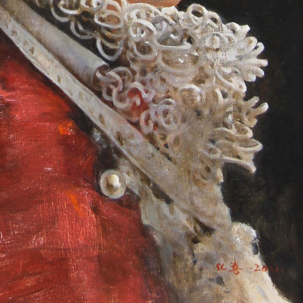 Original Oil Painting – Two Figures in Ornate Dress | Narrative Figurative Artwork