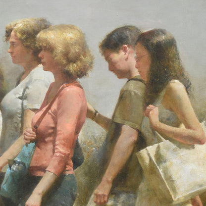 Figures Walking in Light | Original Figurative Oil Painting