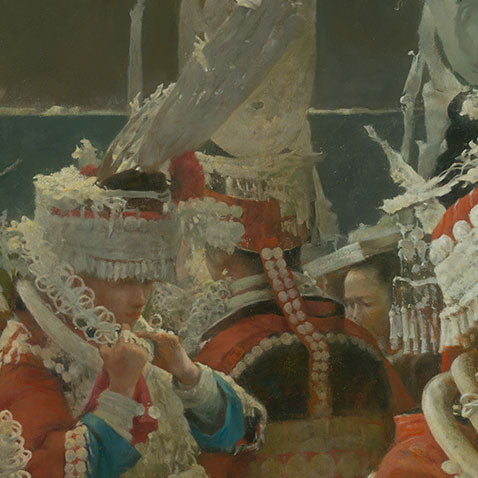 Miao Gathering — Group Figurative Oil Painting